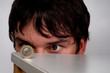 Euro at table edge Euro at table edge