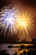 Fireworks over sea