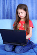 hard day in learning - girl with laptop hard day in learning - girl with laptop