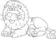 vector - happy lion lying, isolated on background vector - happy lion lying, isolated on background