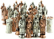 figurines mélangées de jeu d'échec, fond blanc figurines mélangées de jeu d'échec, fond blanc