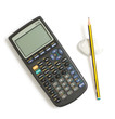 Calculator and pencil