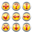 Buttons Silber Gelb Rot