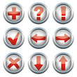 Button Silber Weiß Rot