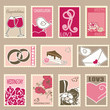 wedding postage stamps set