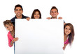 People with a banner