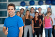Photo: Gym man with thumbs up Gym man with thumbs up