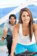 Photo: woman at the gym cycling woman at the gym cycling
