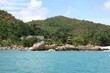 Strandblick Seychellen mit Felsen 1 Strandblick Seychellen mit Felsen 1