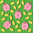 background with piggy banks and coins background with piggy banks and coins