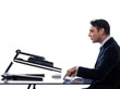 Man relationship with computer breakdown concept