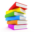 Books rainbow over white Books rainbow over white