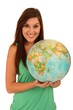 Beautiful Woman with World Globe