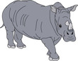 vector - big rhino isolated on background vector - big rhino isolated on background