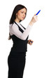 Cute businesswoman writing with a marker
