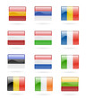 europe flags glossy buttons isolated vector