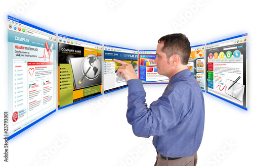 Photo: Business Man on the Internet Website Business Man on the Internet Website