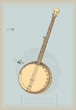 Banjo drawing- traditional instrument Banjo drawing- traditional instrument