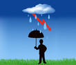 man in thundershower