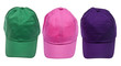 Trio of Colorful Baseball Caps