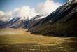 Long, sweeping mountain valley