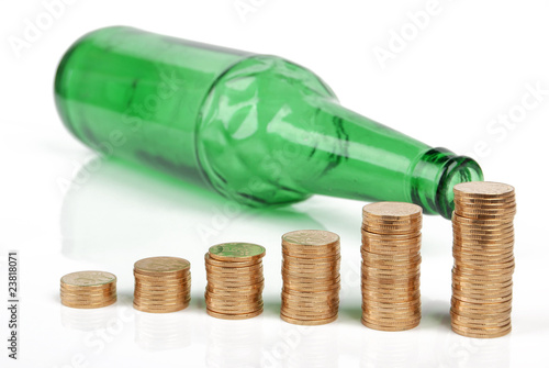 Photo: coins with drinking coins with drinking