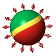 people and Republic of Congo flag sphere illustration people and Republic of Congo flag sphere illustration