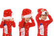 Three children Merry Christmas