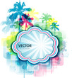 Colorful palm tree summer frame