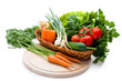 Fresh organic vegetables isolated on white