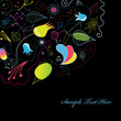 Colored flower illustration.