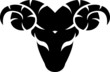 Black aries isolated on white