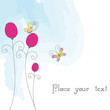 Abstract red rose butterfly greeting card