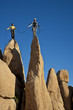 Team of climbers reaching the summit.