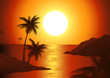 canvas print picture Dusk on the beach
