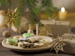 Christmas gifts still life with natural brown background Christmas gifts still life with natural brown background