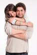Young lovers embrace