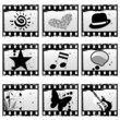 film with symbols vector