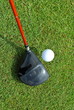 looking down on a driver and golf ball