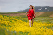 The girl in a blossoming field The girl in a blossoming field