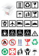 Vektor: Vector illustration set of packing symbols and labels. Vector illustration set of packing symbols and labels.