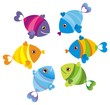 Color fishes. Vector illustration
