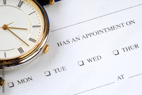 Photo: Make an appointment and write on the card Make an appointment and write on the card