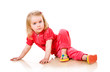 Pretty little girl makes some exercises Pretty little girl makes some exercises