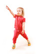 Pretty little girl does aerobics Pretty little girl does aerobics