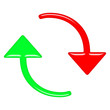 3d circular up and down arrows