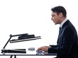 Man relationship with computer breakdown concept