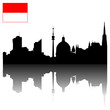 vector Vienna silhouette skyline with Flag