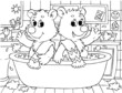 small bears washing in a bath