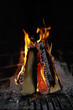 Burning firewodd in the fireplace. Burning firewodd in the fireplace.